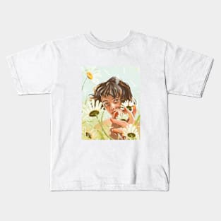 girl with flowers Kids T-Shirt